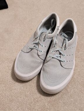 Adidas Light Blue Low-Top Suede Sneakers